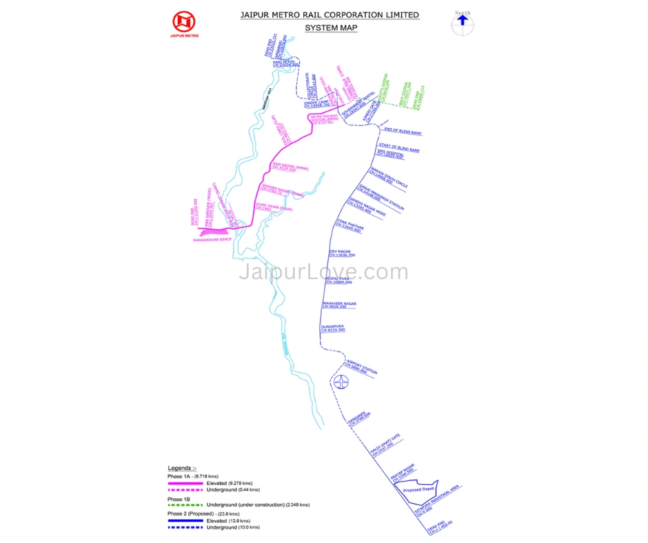 Jaipur Metro Route - JaipurLove